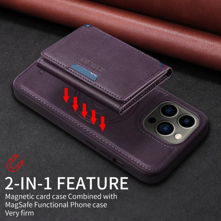 For iPhone 13 Pro BETOPNICE Horizontal Flip Detachable MagSafe Wallet Phone Case(Purple) - iPhone 13 Pro Cases by BETOPNICE | Online Shopping UK | buy2fix