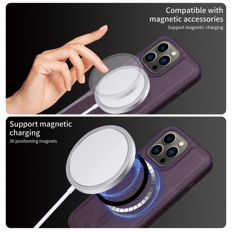 For iPhone 13 Pro BETOPNICE Horizontal Flip Detachable MagSafe Wallet Phone Case(Purple) - iPhone 13 Pro Cases by BETOPNICE | Online Shopping UK | buy2fix
