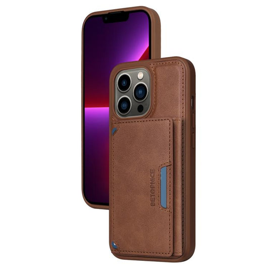 For iPhone 13 Pro BETOPNICE Horizontal Flip Detachable MagSafe Wallet Phone Case(Brown) - iPhone 13 Pro Cases by BETOPNICE | Online Shopping UK | buy2fix