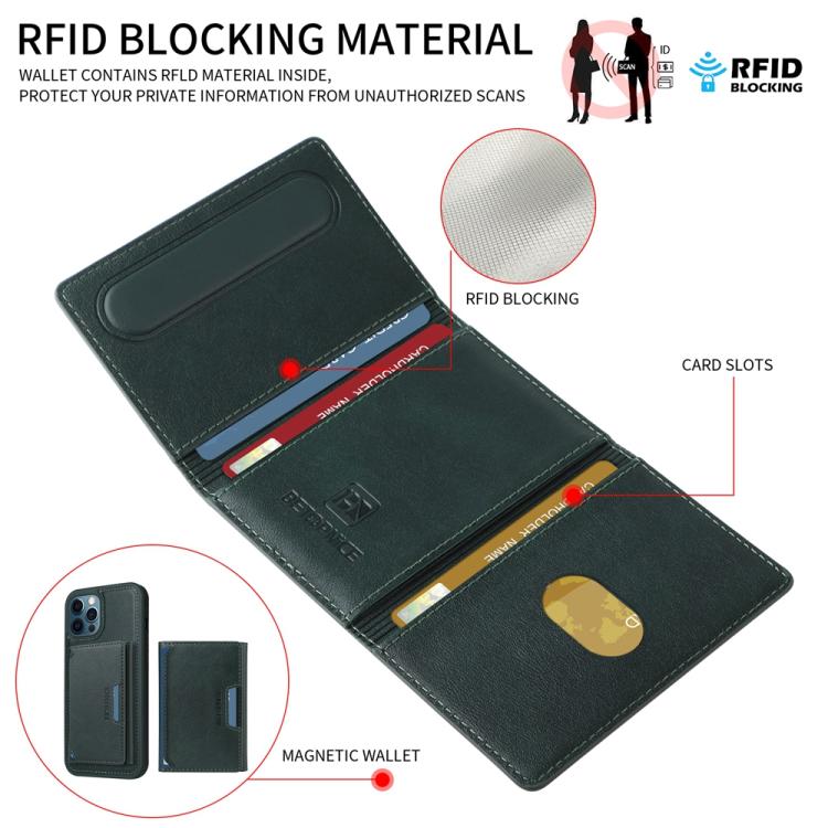 For iPhone 12 Pro Max BETOPNICE Horizontal Flip Detachable MagSafe Wallet Phone Case(Green) - iPhone 12 Pro Max Cases by BETOPNICE | Online Shopping UK | buy2fix