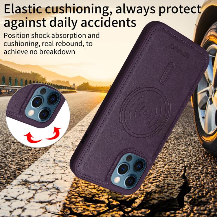 For iPhone 12 Pro Max BETOPNICE Horizontal Flip Detachable MagSafe Wallet Phone Case(Purple) - iPhone 12 Pro Max Cases by BETOPNICE | Online Shopping UK | buy2fix
