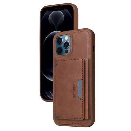 For iPhone 12 Pro Max BETOPNICE Horizontal Flip Detachable MagSafe Wallet Phone Case(Brown) - iPhone 12 Pro Max Cases by BETOPNICE | Online Shopping UK | buy2fix