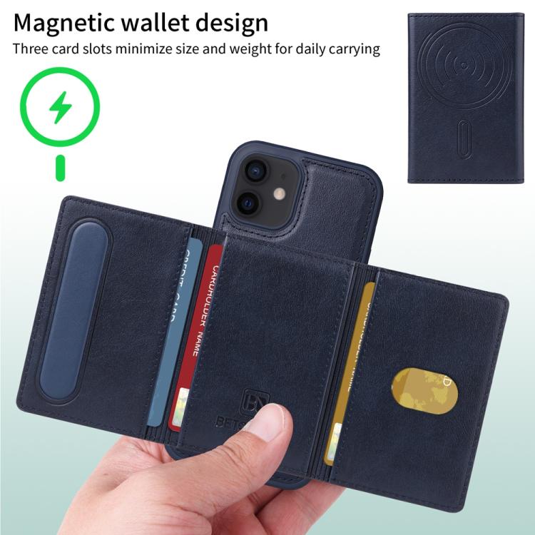 For iPhone 12 / 12 Pro BETOPNICE Horizontal Flip Detachable MagSafe Wallet Phone Case(Blue) - iPhone 12 / 12 Pro Cases by BETOPNICE | Online Shopping UK | buy2fix