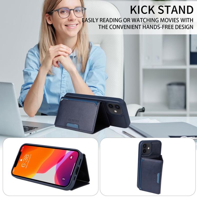 For iPhone 12 / 12 Pro BETOPNICE Horizontal Flip Detachable MagSafe Wallet Phone Case(Blue) - iPhone 12 / 12 Pro Cases by BETOPNICE | Online Shopping UK | buy2fix