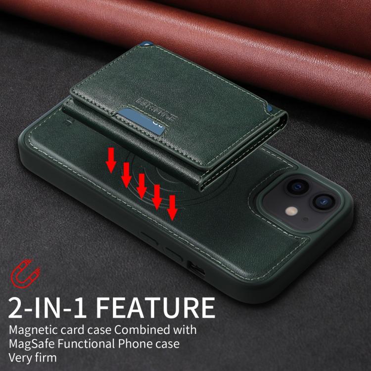For iPhone 12 / 12 Pro BETOPNICE Horizontal Flip Detachable MagSafe Wallet Phone Case(Green) - iPhone 12 / 12 Pro Cases by BETOPNICE | Online Shopping UK | buy2fix