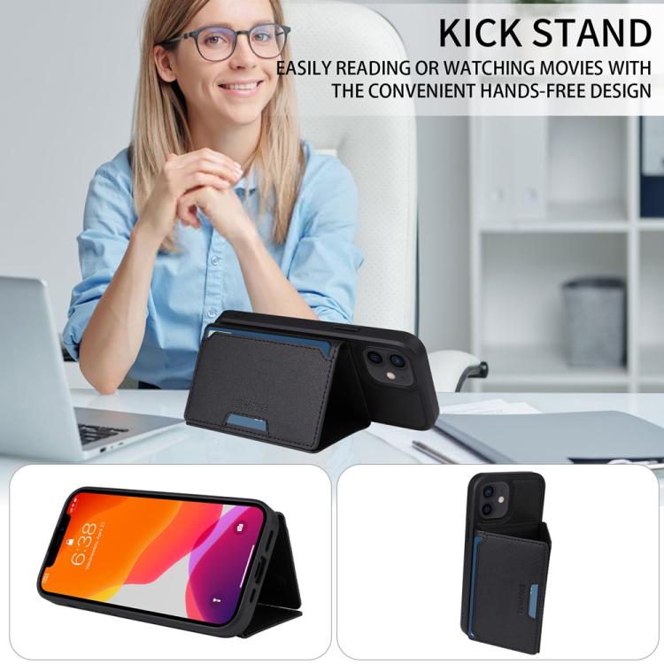 For iPhone 12 / 12 Pro BETOPNICE Horizontal Flip Detachable MagSafe Wallet Phone Case(Black) - iPhone 12 / 12 Pro Cases by BETOPNICE | Online Shopping UK | buy2fix