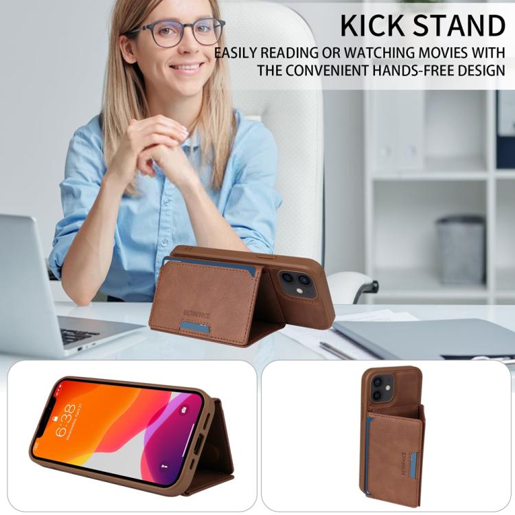 For iPhone 12 / 12 Pro BETOPNICE Horizontal Flip Detachable MagSafe Wallet Phone Case(Brown) - iPhone 12 / 12 Pro Cases by BETOPNICE | Online Shopping UK | buy2fix