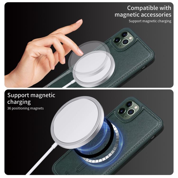 For iPhone 11 Pro Max BETOPNICE Horizontal Flip Detachable MagSafe Wallet Phone Case(Green) - iPhone 11 Pro Max Cases by BETOPNICE | Online Shopping UK | buy2fix