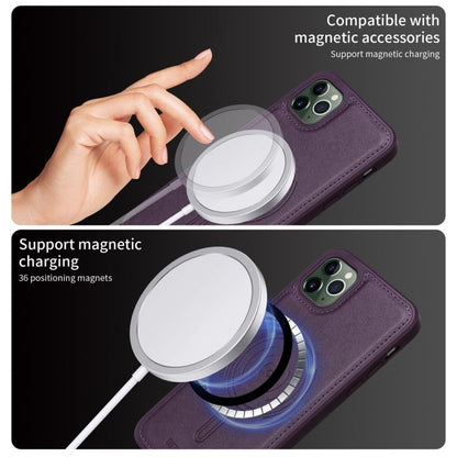 For iPhone 11 Pro Max BETOPNICE Horizontal Flip Detachable MagSafe Wallet Phone Case(Purple) - iPhone 11 Pro Max Cases by BETOPNICE | Online Shopping UK | buy2fix