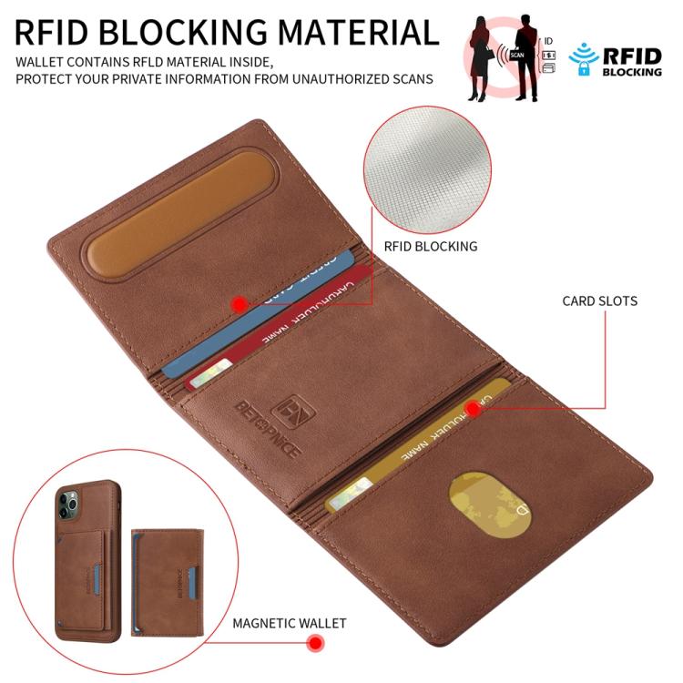 For iPhone 11 Pro Max BETOPNICE Horizontal Flip Detachable MagSafe Wallet Phone Case(Brown) - iPhone 11 Pro Max Cases by BETOPNICE | Online Shopping UK | buy2fix