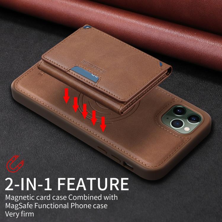 For iPhone 11 Pro Max BETOPNICE Horizontal Flip Detachable MagSafe Wallet Phone Case(Brown) - iPhone 11 Pro Max Cases by BETOPNICE | Online Shopping UK | buy2fix