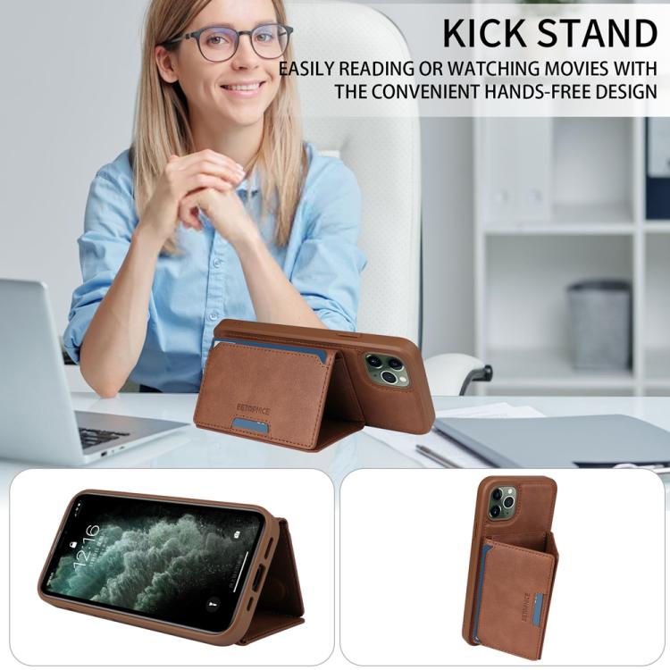For iPhone 11 Pro Max BETOPNICE Horizontal Flip Detachable MagSafe Wallet Phone Case(Brown) - iPhone 11 Pro Max Cases by BETOPNICE | Online Shopping UK | buy2fix
