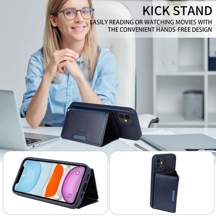 For iPhone 11 BETOPNICE Horizontal Flip Detachable MagSafe Wallet Phone Case(Blue) - iPhone 11 Cases by BETOPNICE | Online Shopping UK | buy2fix