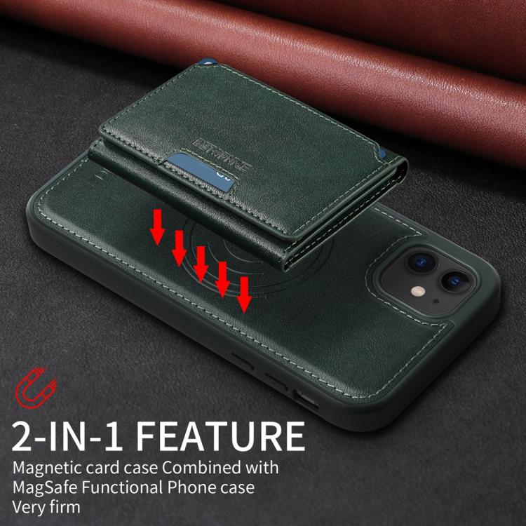 For iPhone 11 BETOPNICE Horizontal Flip Detachable MagSafe Wallet Phone Case(Green) - iPhone 11 Cases by BETOPNICE | Online Shopping UK | buy2fix