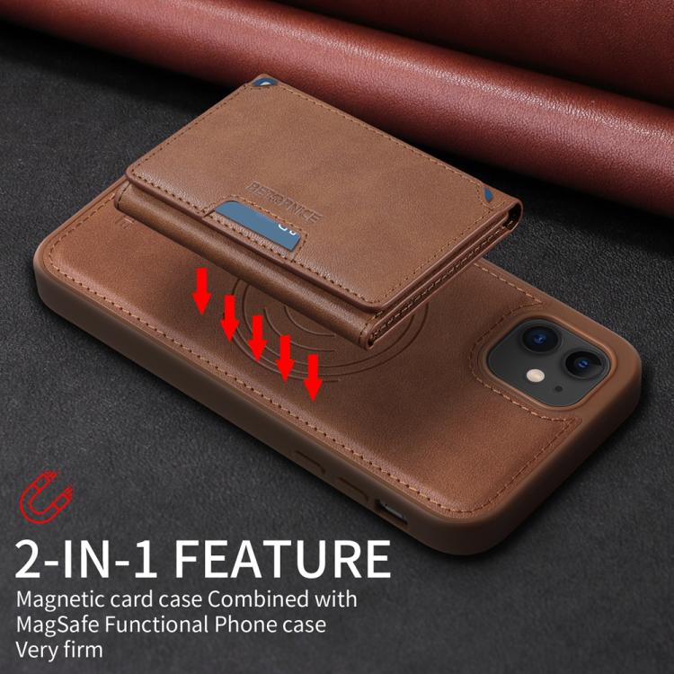 For iPhone 11 BETOPNICE Horizontal Flip Detachable MagSafe Wallet Phone Case(Brown) - iPhone 11 Cases by BETOPNICE | Online Shopping UK | buy2fix