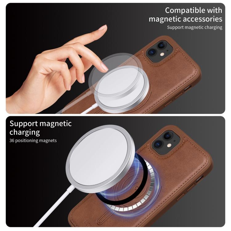 For iPhone 11 BETOPNICE Horizontal Flip Detachable MagSafe Wallet Phone Case(Brown) - iPhone 11 Cases by BETOPNICE | Online Shopping UK | buy2fix