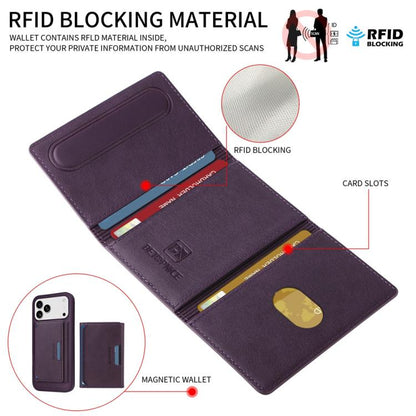 For iPhone 17 Pro Max BETOPNICE Horizontal Flip Detachable MagSafe Wallet Phone Case(Purple) - iPhone 17 Pro Max Cases by BETOPNICE | Online Shopping UK | buy2fix