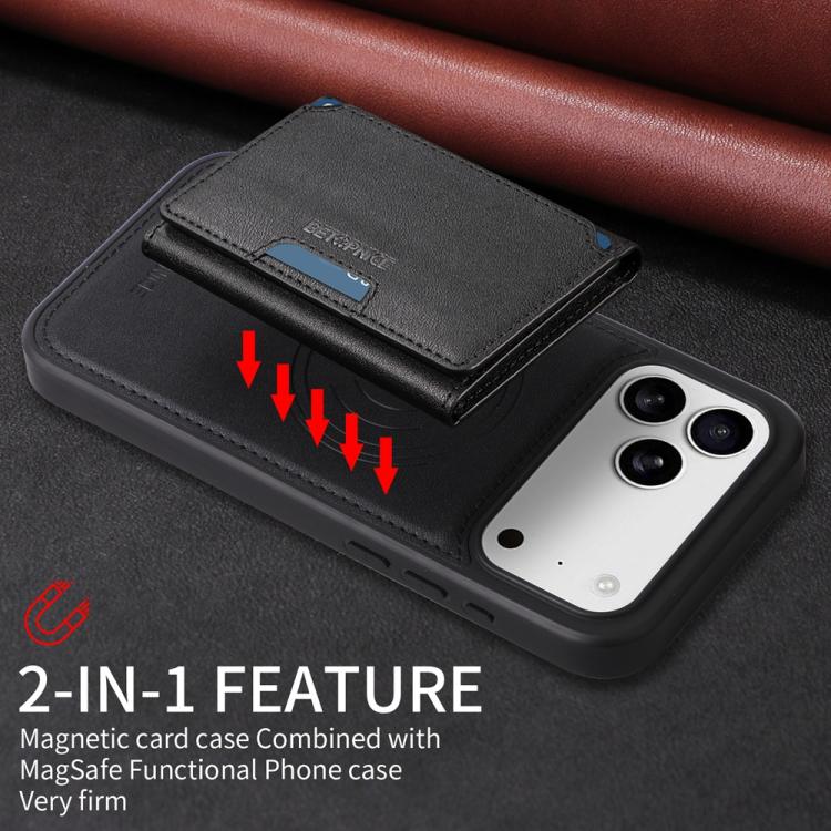 For iPhone 17 Pro Max BETOPNICE Horizontal Flip Detachable MagSafe Wallet Phone Case(Black) - iPhone 17 Pro Max Cases by BETOPNICE | Online Shopping UK | buy2fix