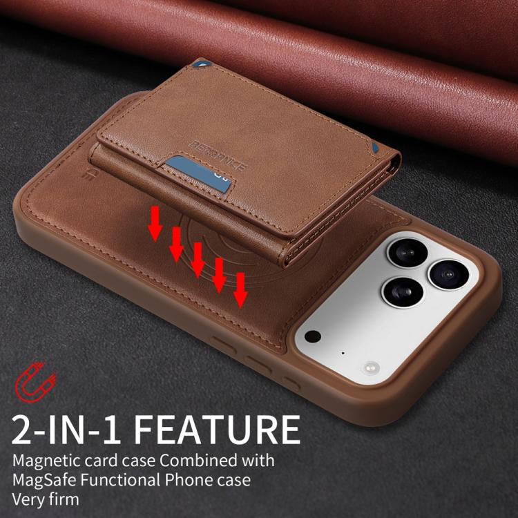 For iPhone 17 Pro Max BETOPNICE Horizontal Flip Detachable MagSafe Wallet Phone Case(Brown) - iPhone 17 Pro Max Cases by BETOPNICE | Online Shopping UK | buy2fix