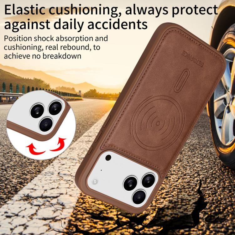 For iPhone 17 Pro Max BETOPNICE Horizontal Flip Detachable MagSafe Wallet Phone Case(Brown) - iPhone 17 Pro Max Cases by BETOPNICE | Online Shopping UK | buy2fix