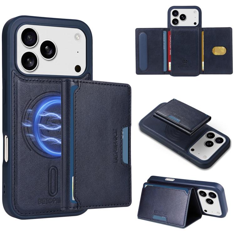For iPhone 17 Pro BETOPNICE Horizontal Flip Detachable MagSafe Wallet Phone Case(Blue) - iPhone 17 Pro Cases by BETOPNICE | Online Shopping UK | buy2fix