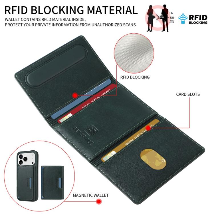 For iPhone 17 Pro BETOPNICE Horizontal Flip Detachable MagSafe Wallet Phone Case(Green) - iPhone 17 Pro Cases by BETOPNICE | Online Shopping UK | buy2fix