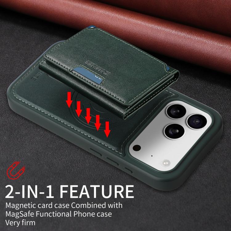 For iPhone 17 Pro BETOPNICE Horizontal Flip Detachable MagSafe Wallet Phone Case(Green) - iPhone 17 Pro Cases by BETOPNICE | Online Shopping UK | buy2fix
