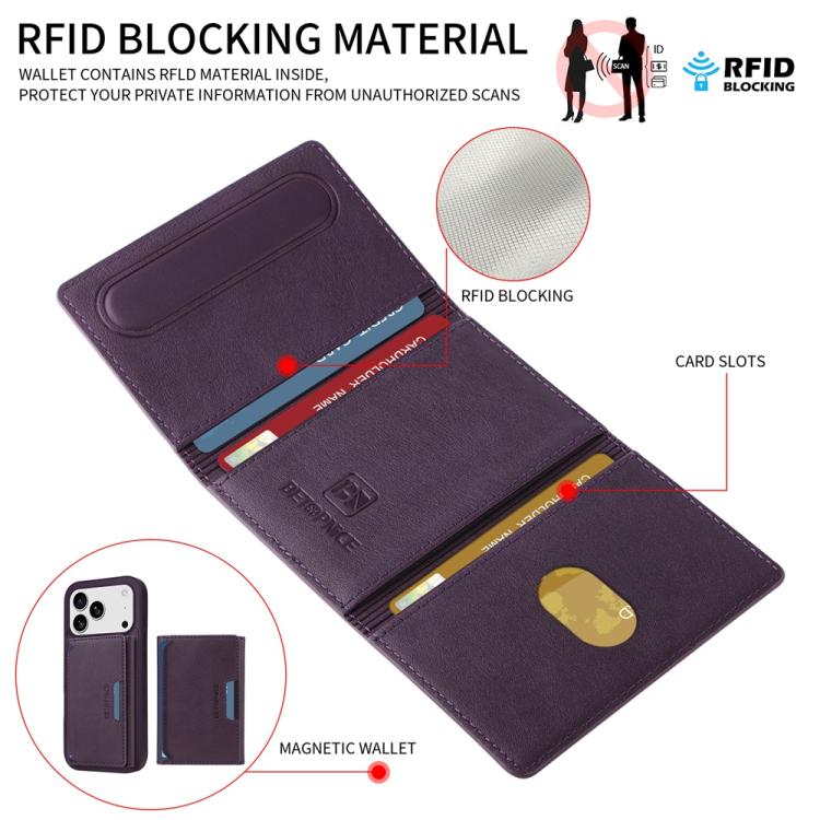 For iPhone 17 Pro BETOPNICE Horizontal Flip Detachable MagSafe Wallet Phone Case(Purple) - iPhone 17 Pro Cases by BETOPNICE | Online Shopping UK | buy2fix