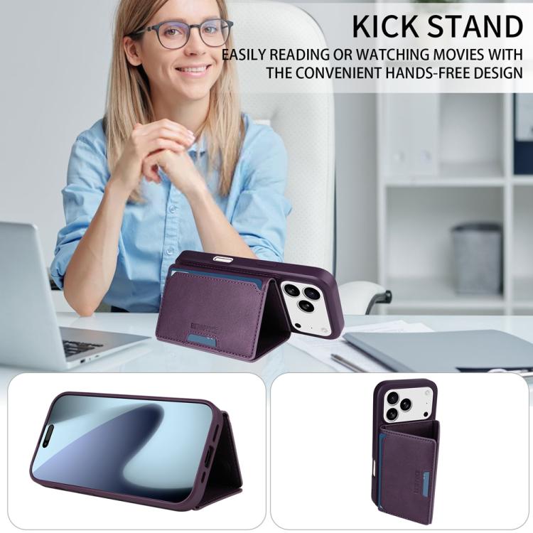 For iPhone 17 Pro BETOPNICE Horizontal Flip Detachable MagSafe Wallet Phone Case(Purple) - iPhone 17 Pro Cases by BETOPNICE | Online Shopping UK | buy2fix