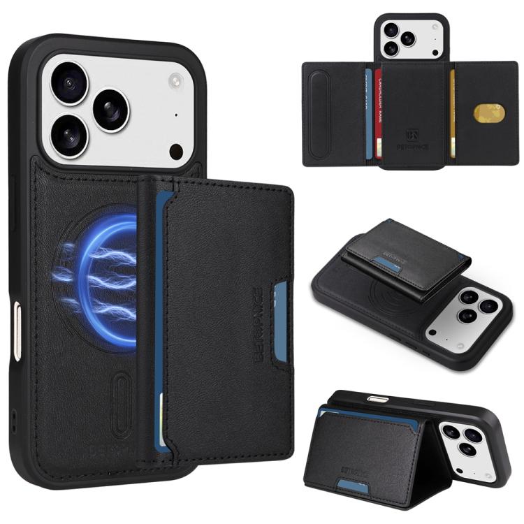 For iPhone 17 Pro BETOPNICE Horizontal Flip Detachable MagSafe Wallet Phone Case(Black) - iPhone 17 Pro Cases by BETOPNICE | Online Shopping UK | buy2fix