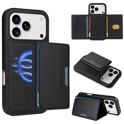For iPhone 17 Pro BETOPNICE Horizontal Flip Detachable MagSafe Wallet Phone Case(Black) - iPhone 17 Pro Cases by BETOPNICE | Online Shopping UK | buy2fix