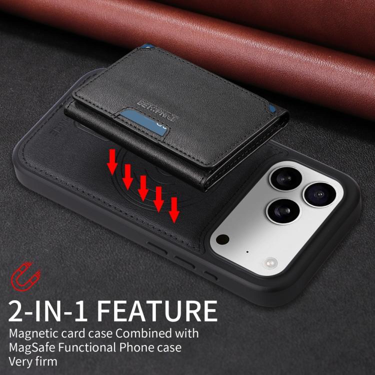 For iPhone 17 Pro BETOPNICE Horizontal Flip Detachable MagSafe Wallet Phone Case(Black) - iPhone 17 Pro Cases by BETOPNICE | Online Shopping UK | buy2fix