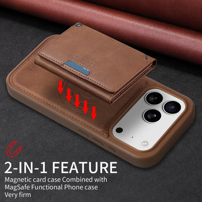 For iPhone 17 Pro BETOPNICE Horizontal Flip Detachable MagSafe Wallet Phone Case(Brown) - iPhone 17 Pro Cases by BETOPNICE | Online Shopping UK | buy2fix