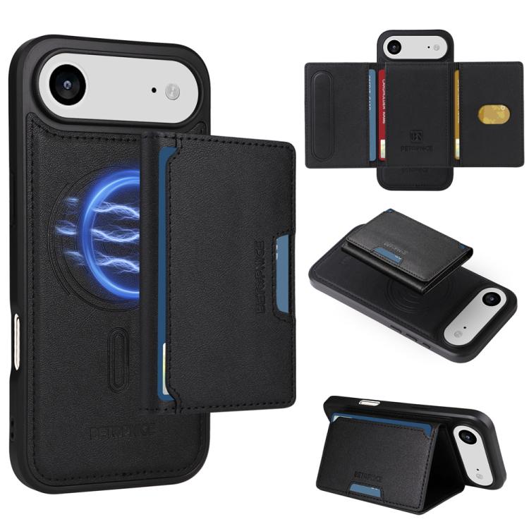 For iPhone Air BETOPNICE Horizontal Flip Detachable MagSafe Wallet Phone Case(Black) - iPhone Air Cases by BETOPNICE | Online Shopping UK | buy2fix