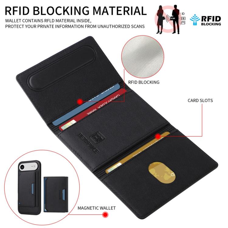 For iPhone Air BETOPNICE Horizontal Flip Detachable MagSafe Wallet Phone Case(Black) - iPhone Air Cases by BETOPNICE | Online Shopping UK | buy2fix