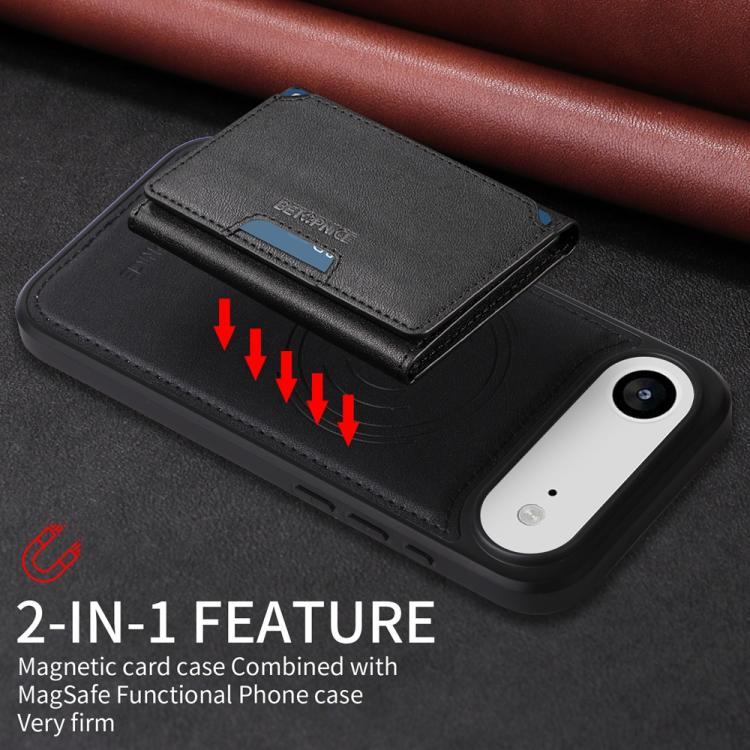 For iPhone Air BETOPNICE Horizontal Flip Detachable MagSafe Wallet Phone Case(Black) - iPhone Air Cases by BETOPNICE | Online Shopping UK | buy2fix