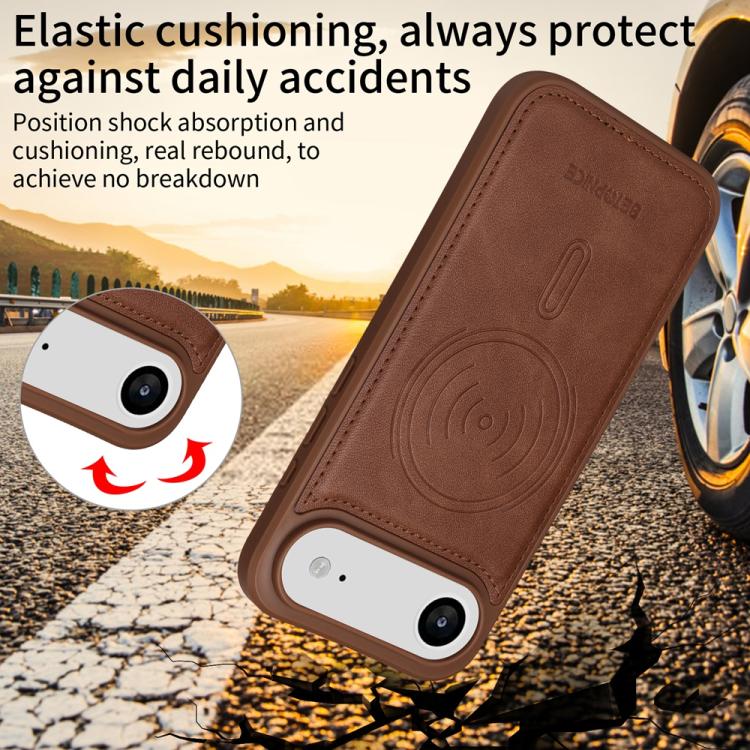 For iPhone Air BETOPNICE Horizontal Flip Detachable MagSafe Wallet Phone Case(Brown) - iPhone Air Cases by BETOPNICE | Online Shopping UK | buy2fix