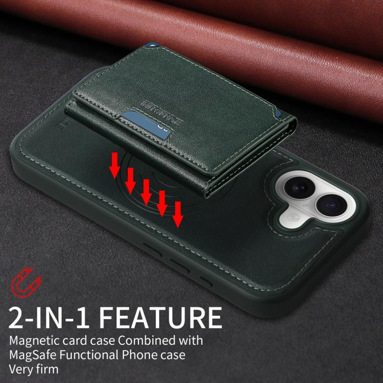 For iPhone 17 BETOPNICE Horizontal Flip Detachable MagSafe Wallet Phone Case(Green) - iPhone 17 Cases by BETOPNICE | Online Shopping UK | buy2fix