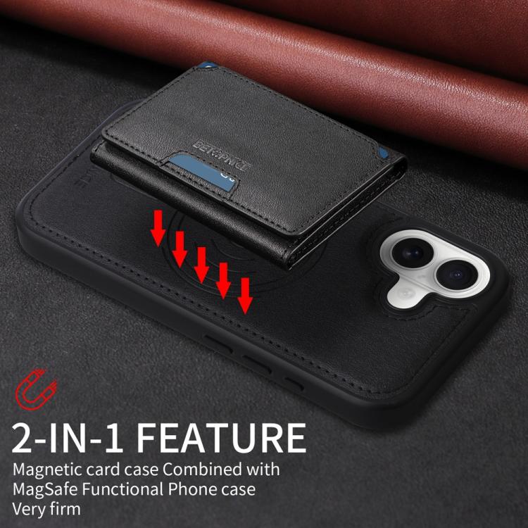 For iPhone 17 BETOPNICE Horizontal Flip Detachable MagSafe Wallet Phone Case(Black) - iPhone 17 Cases by BETOPNICE | Online Shopping UK | buy2fix