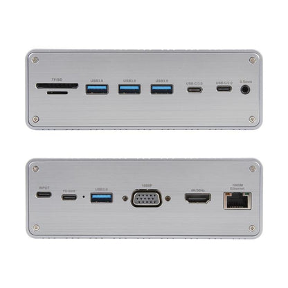 BYL2428 13 in 1 USB-C / Type-C HUB Adapter Docking Station Support 4K PD100W(Grey) - USB HUB by buy2fix | Online Shopping UK | buy2fix