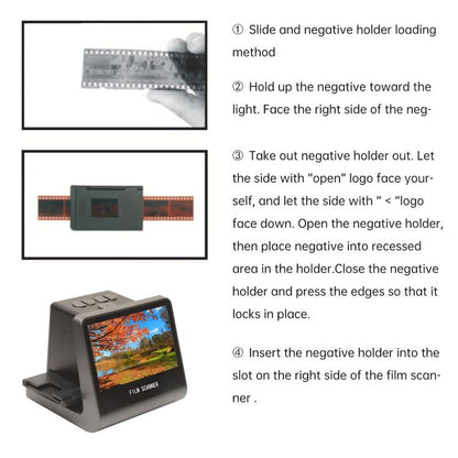 Tonivent TON170 14 Mega Pixels 5 inch HD Screen Film Scanner, Plug:UK Plug(Black) - Portable Scanner by buy2fix | Online Shopping UK | buy2fix