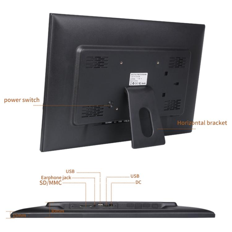 18.5 inch LCD Display Cloud Photo Frame 1G+32GB 3126C Quad-Core CPU Android 6.0, Plug:US Plug(Black) - 15 inch Above by buy2fix | Online Shopping UK | buy2fix