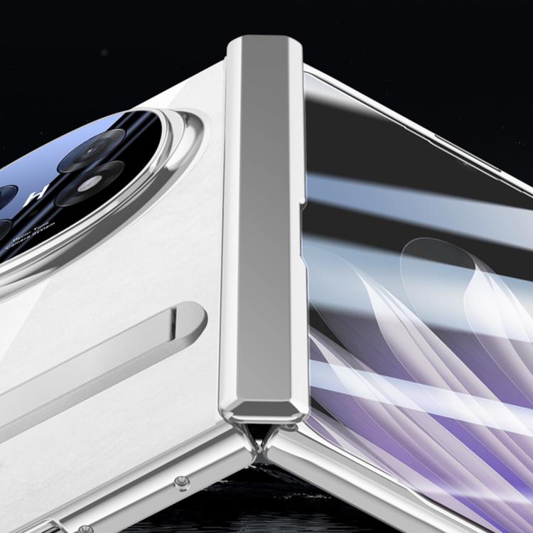 For OPPO Find N5 Integrated Privacy Transparent Electroplating Axis Hinge Fold Holder Phone Case(Black) - Find N5 Cases by buy2fix | Online Shopping UK | buy2fix