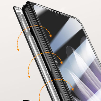 For OPPO Find N5 Integrated Privacy Transparent Electroplating Axis Hinge Fold Holder Phone Case(Black) - Find N5 Cases by buy2fix | Online Shopping UK | buy2fix