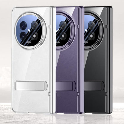 For OPPO Find N5 Integrated Privacy Transparent Electroplating Axis Hinge Fold Holder Phone Case(Purple) - Find N5 Cases by buy2fix | Online Shopping UK | buy2fix