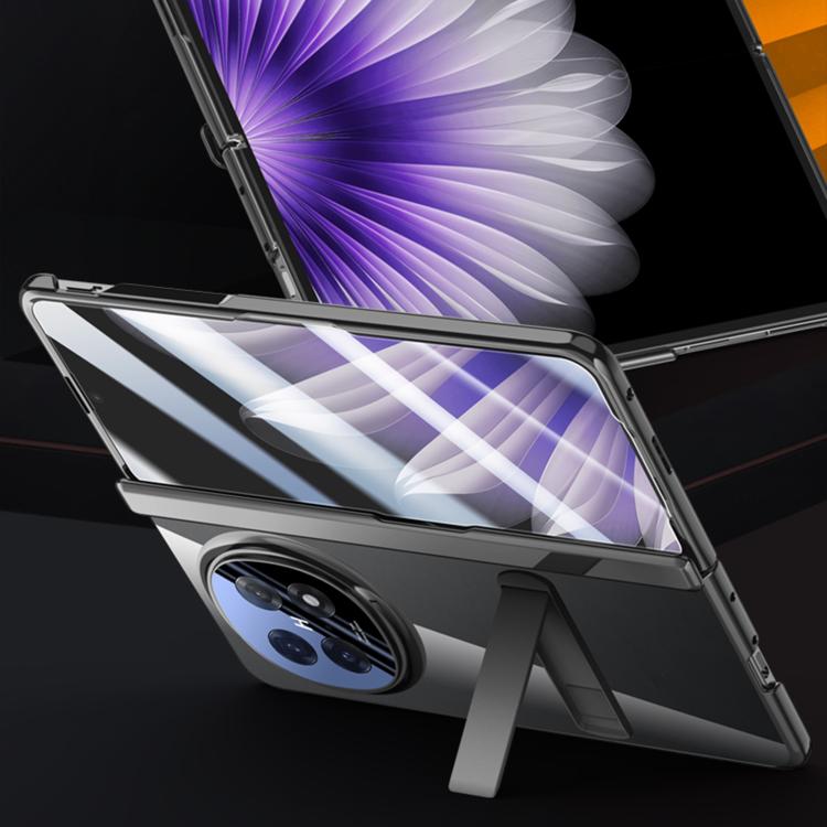 For OPPO Find N5 Integrated Privacy Transparent Electroplating Axis Hinge Fold Holder Phone Case(Purple) - Find N5 Cases by buy2fix | Online Shopping UK | buy2fix