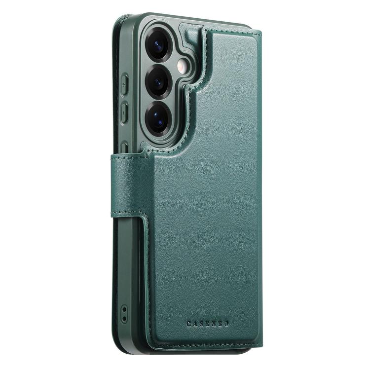 For Samsung Galaxy S25 / S24 5G CaseNeo Finger Grip Strap MagSafe Leather Phone Case(Green) - Galaxy S25 5G Cases by CaseNeo | Online Shopping UK | buy2fix