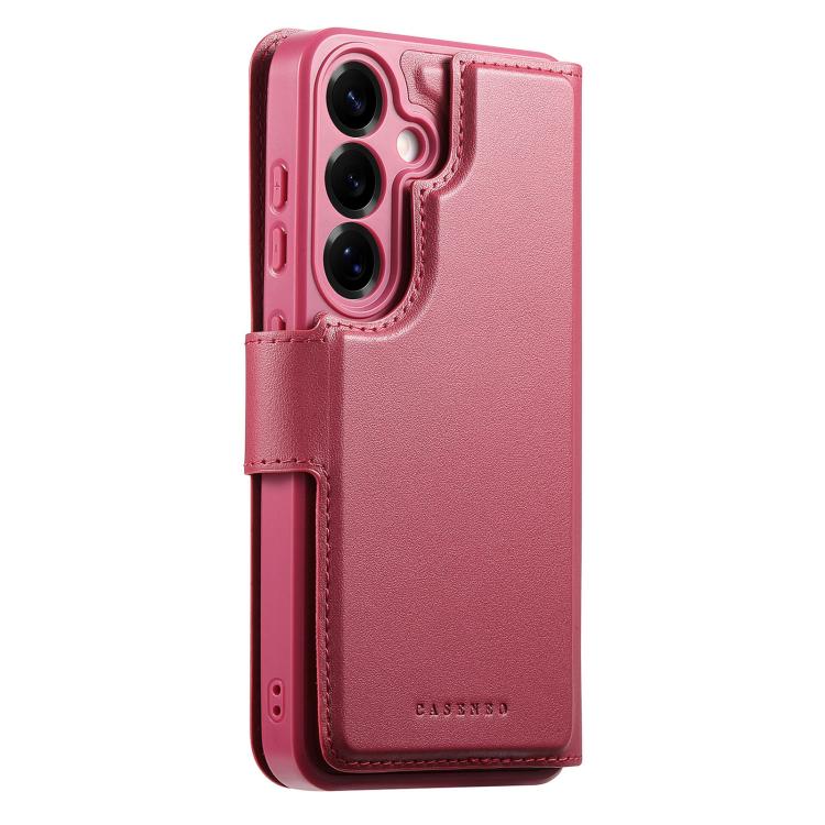 For Samsung Galaxy S25 / S24 5G CaseNeo Finger Grip Strap MagSafe Leather Phone Case(Red) - Galaxy S25 5G Cases by CaseNeo | Online Shopping UK | buy2fix
