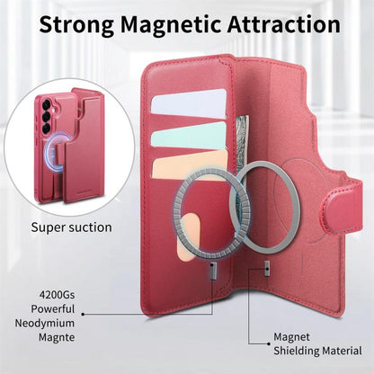 For Samsung Galaxy S25 / S24 5G CaseNeo Finger Grip Strap MagSafe Leather Phone Case(Red) - Galaxy S25 5G Cases by CaseNeo | Online Shopping UK | buy2fix