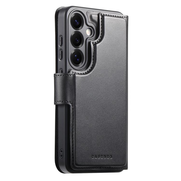 For Samsung Galaxy S25+ / S24+ 5G CaseNeo Finger Grip Strap MagSafe Leather Phone Case(Black) - Galaxy S25+ 5G Cases by CaseNeo | Online Shopping UK | buy2fix